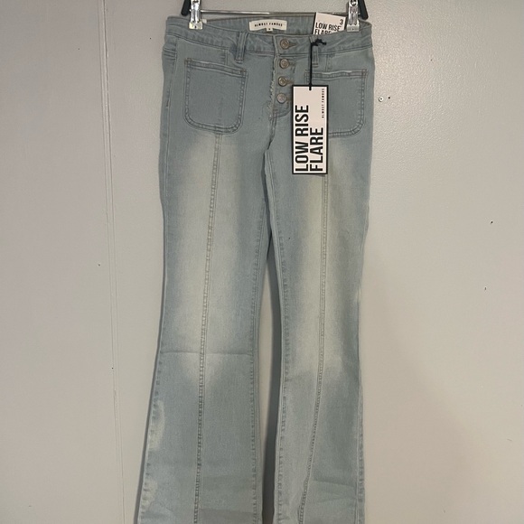Almost Famous Light Blue Flare Jeans - Picture 1 of 4